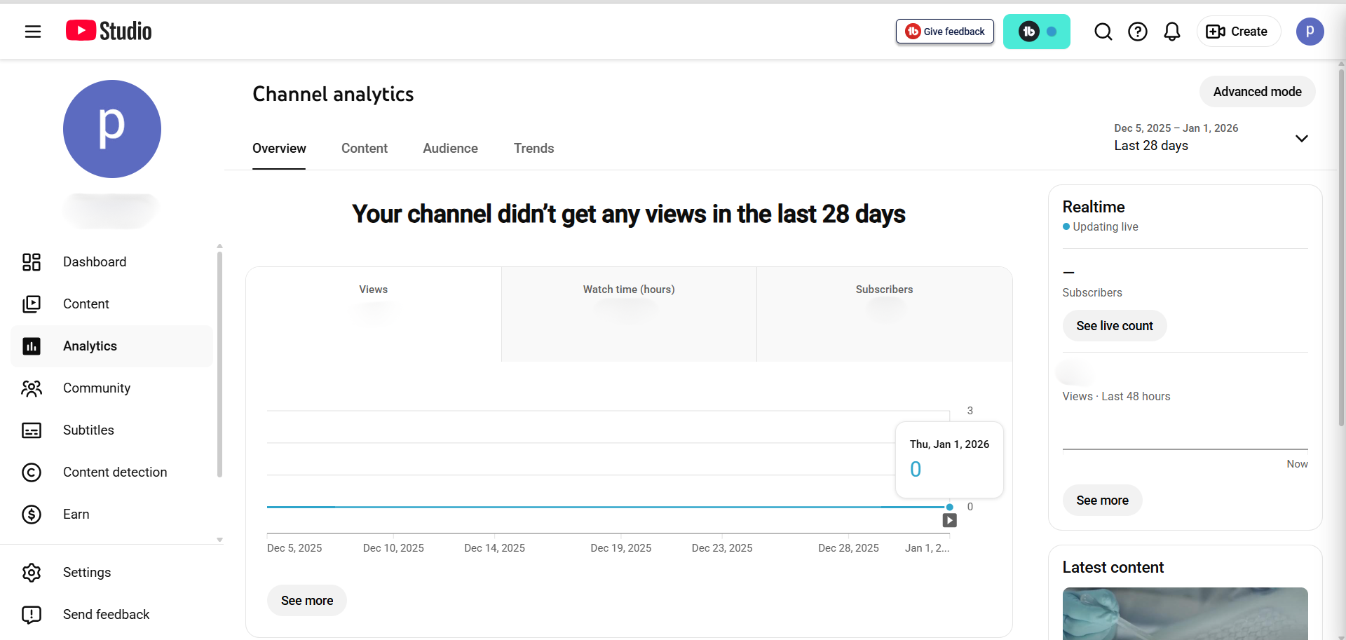 YouTube Studio channel analytics showing detailed audience and performance breakdown - youtube analytics tools